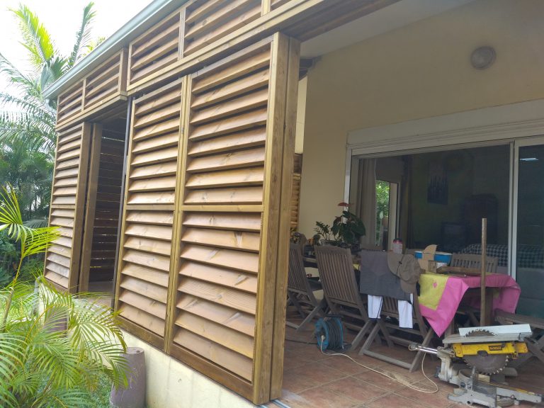Brise-vue brise vent sur mesure coulissant en bois